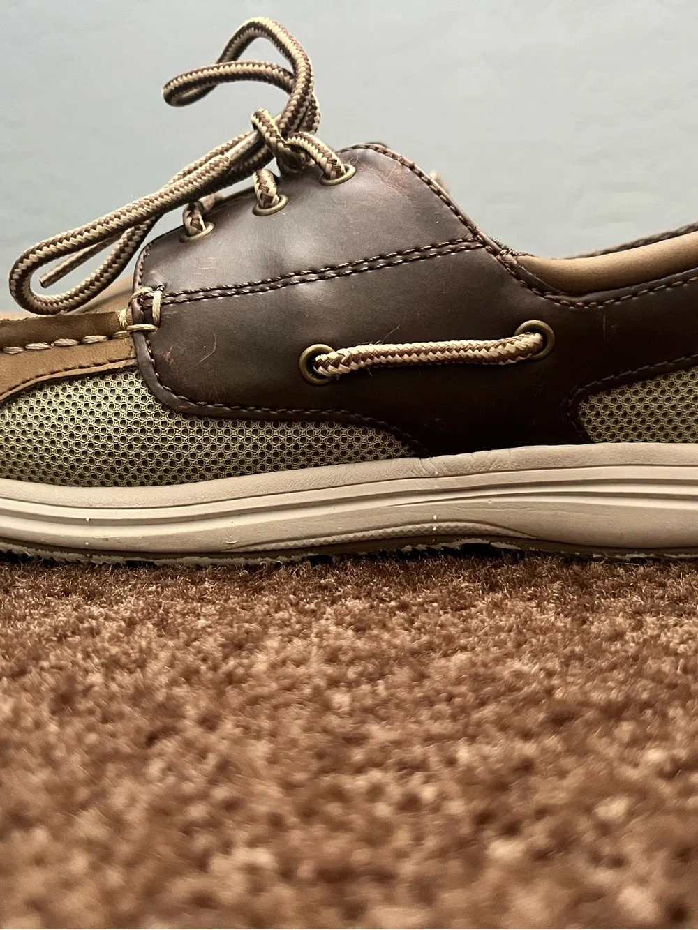 American Eagle Outfitters Brown and Tan Youth 5 1/2 Boat Shoes